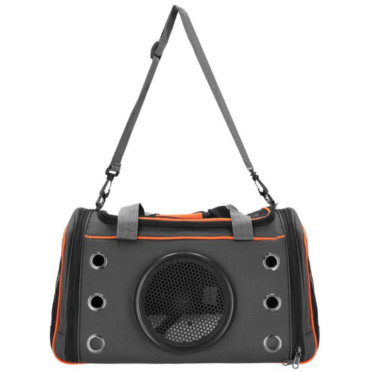 Bærbar taske til hund og kat Springos dyretransportør 24x48x33 cm sort-orange 1 stk.