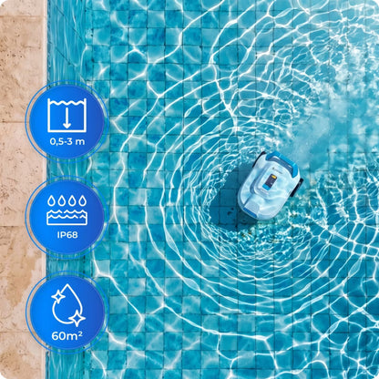 Trådløs Poolrobot 60 m² IP68 Hvid