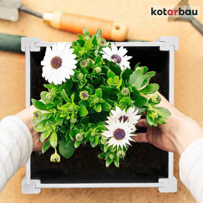 Træ Urtepotteskjuler 38x38 cm Hvid