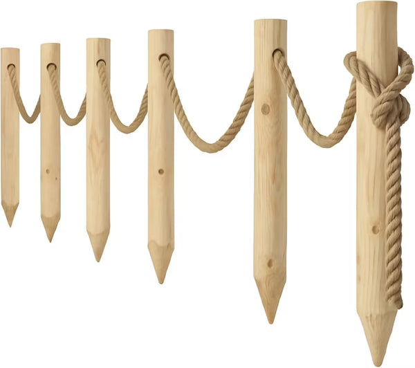 Træhegn 120 cm med Jutereb 12 m Natur