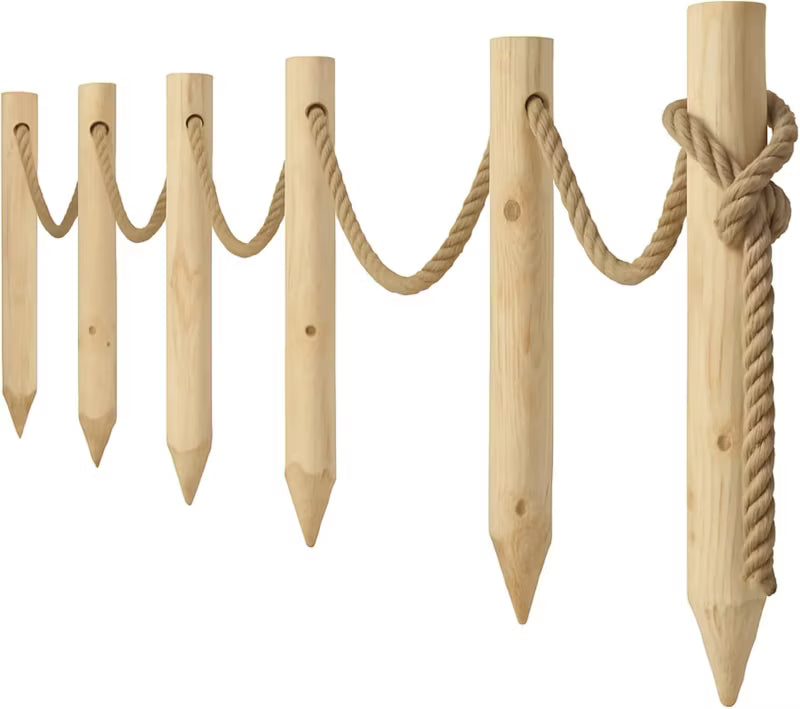 Træhegn 120 cm med Jutereb 12 m Natur