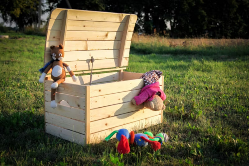 Trækasse M034-1 80x50x47 cm Natur Træ