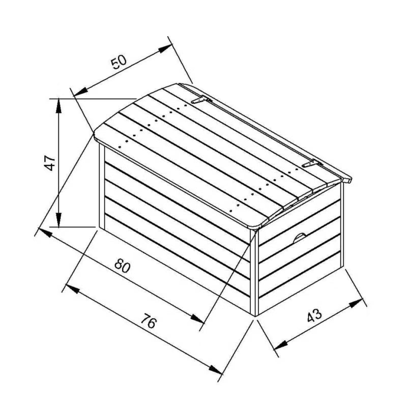 Trækasse M034-1 80x50x47 cm Natur Træ