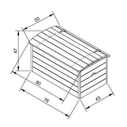 Trækasse M034-1 80x50x47 cm Natur Træ