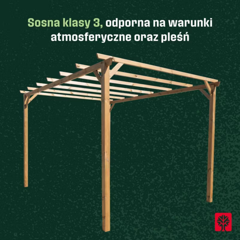 Træpergola Ladna 3x4 m Brun