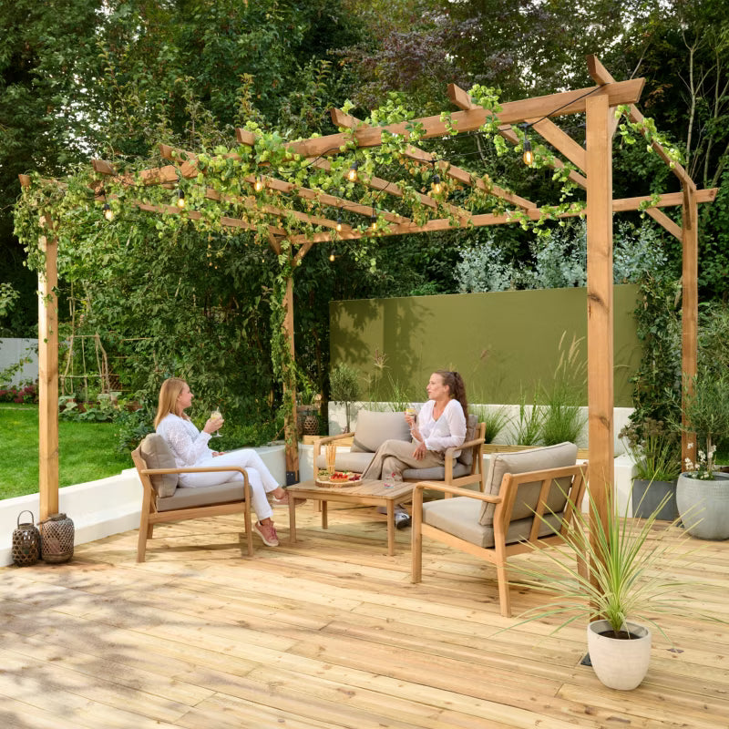 Træpergola Ladna 3x4 m Brun