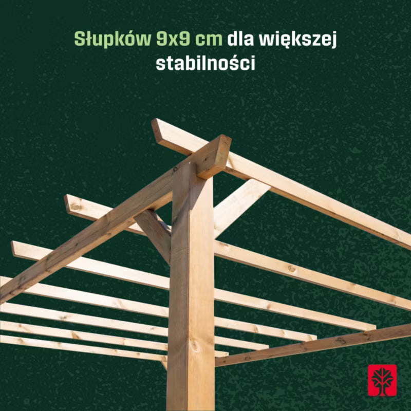 Træpergola Ladna 3x4 m Brun