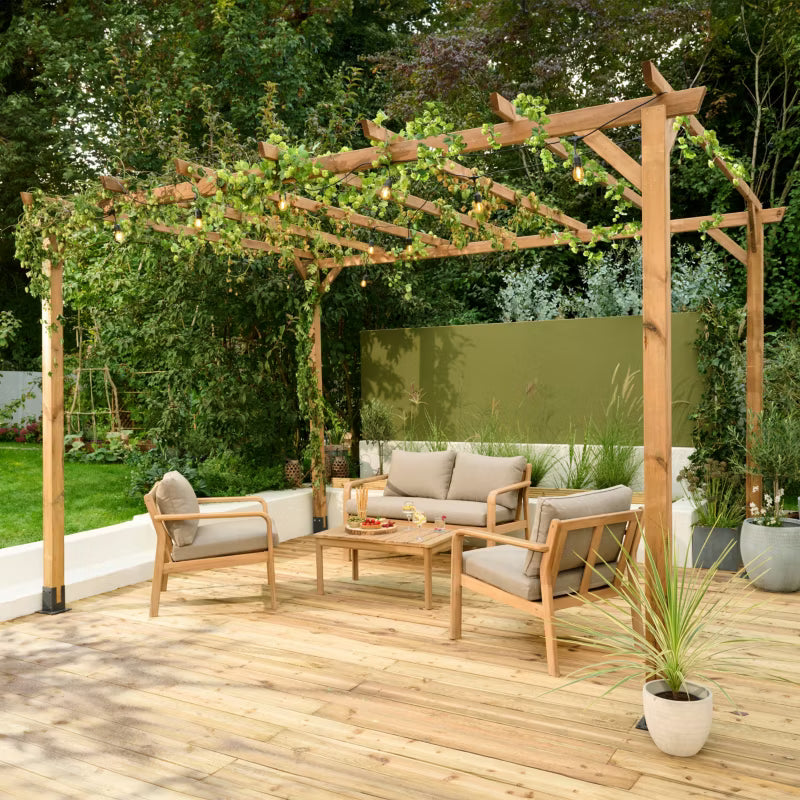 Træpergola Ladna 3x4 m Brun