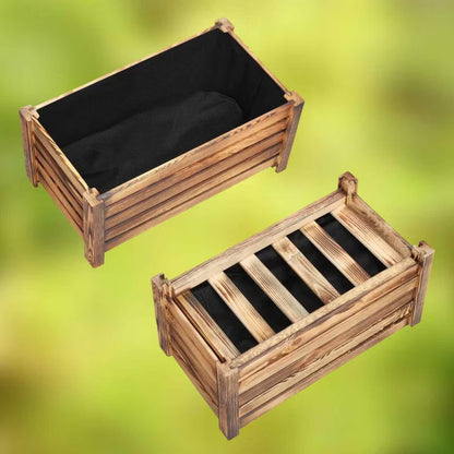 Træplantekasse 60x33 cm Brændt Fyrretræ