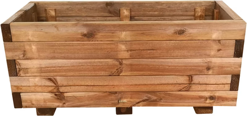 Træplantekasse Rektangulær 80x40x33 cm Brun