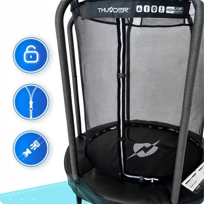Trampolin 140 cm med Sikkerhedsnet Sort