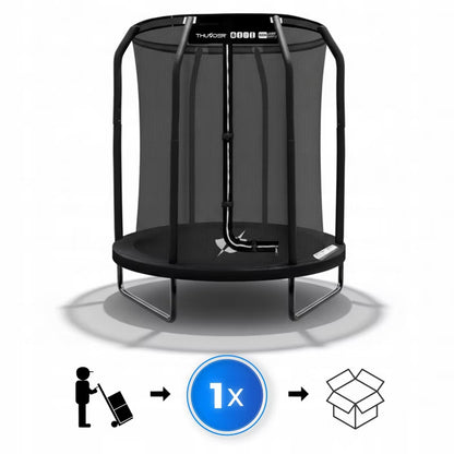 Trampolin 140 cm med Sikkerhedsnet Sort