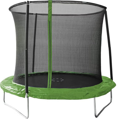 Trampolin 244 cm Grøn med Sikkerhedsnet