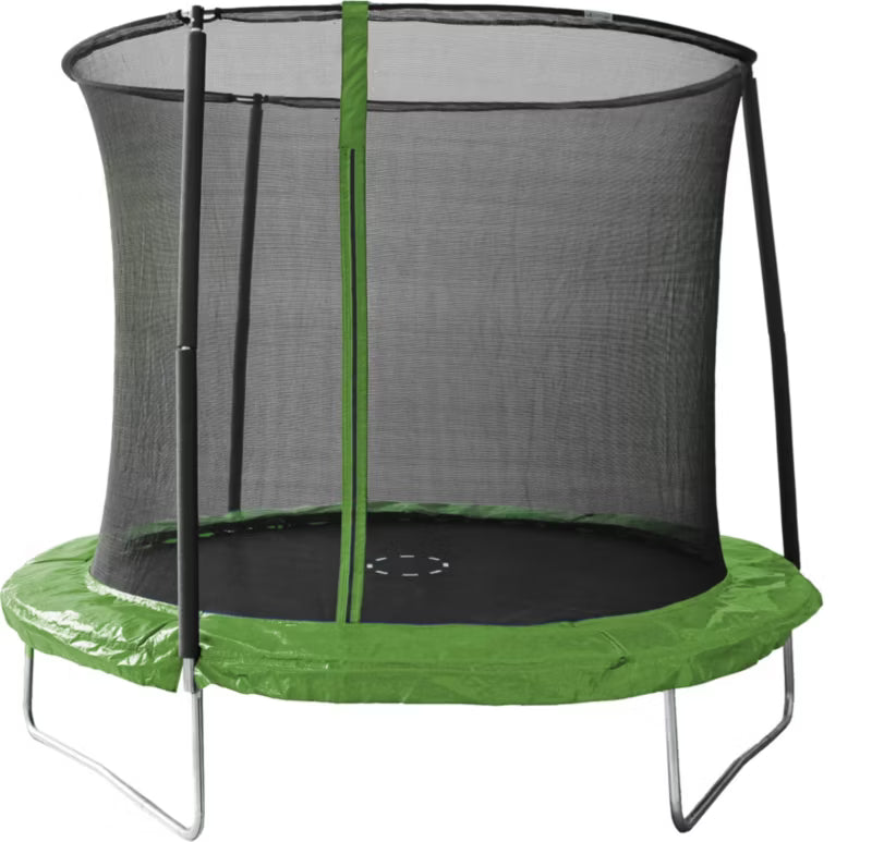 Trampolin 244 cm Grøn med Sikkerhedsnet