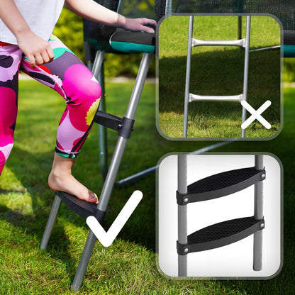 Trampolin 312 cm Sort med Sikkerhedsnet og Stige