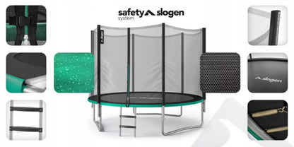 Trampolin 312 cm Sort med Sikkerhedsnet og Stige