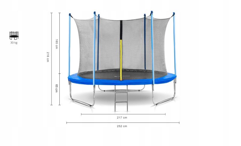 Havetrampolin Corciano 252 cm 8 ft med indvendigt net, 1 stk.