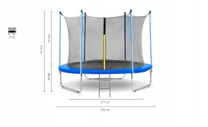 Havetrampolin Corciano 252 cm 8 ft med indvendigt net, 1 stk.