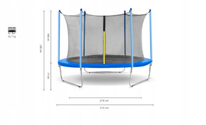 Corciano 312 cm (10 ft) have­trampolin med indvendigt net, 1 stk.