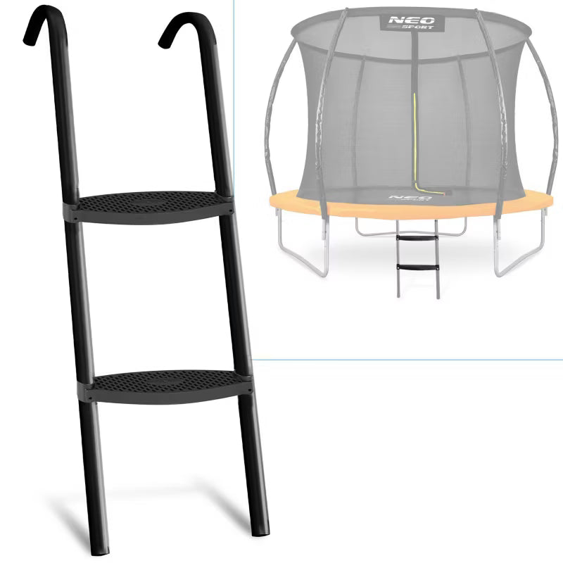 Trampolinestige 60x33 cm 2 Trin Sort