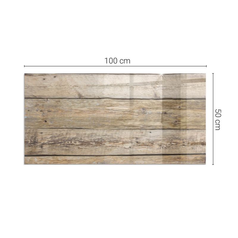 Gulvplade til Brændeovn Hærdet Glas 100x50 cm Trælook