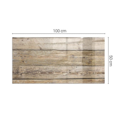 Gulvplade til Brændeovn Hærdet Glas 100x50 cm Trælook