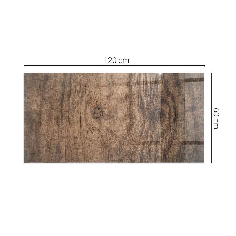 Gulvplade til Brændeovn 120x60 cm Hærdet Glas Træmønster
