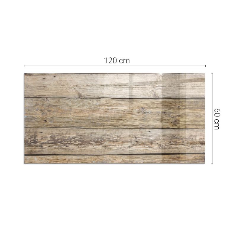 Gulvplade til Brændeovn 120x60 cm Hærdet Glas Træmønster