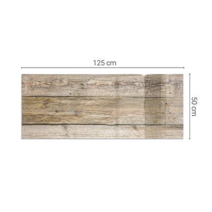 Pejsedækplade Hærdet Glas 125x50 cm Trælook