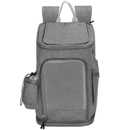 Transporttaske til hund og kat, Springos rejserygsæk til kæledyr 39 x 28 x 27 cm grå 1 stk.