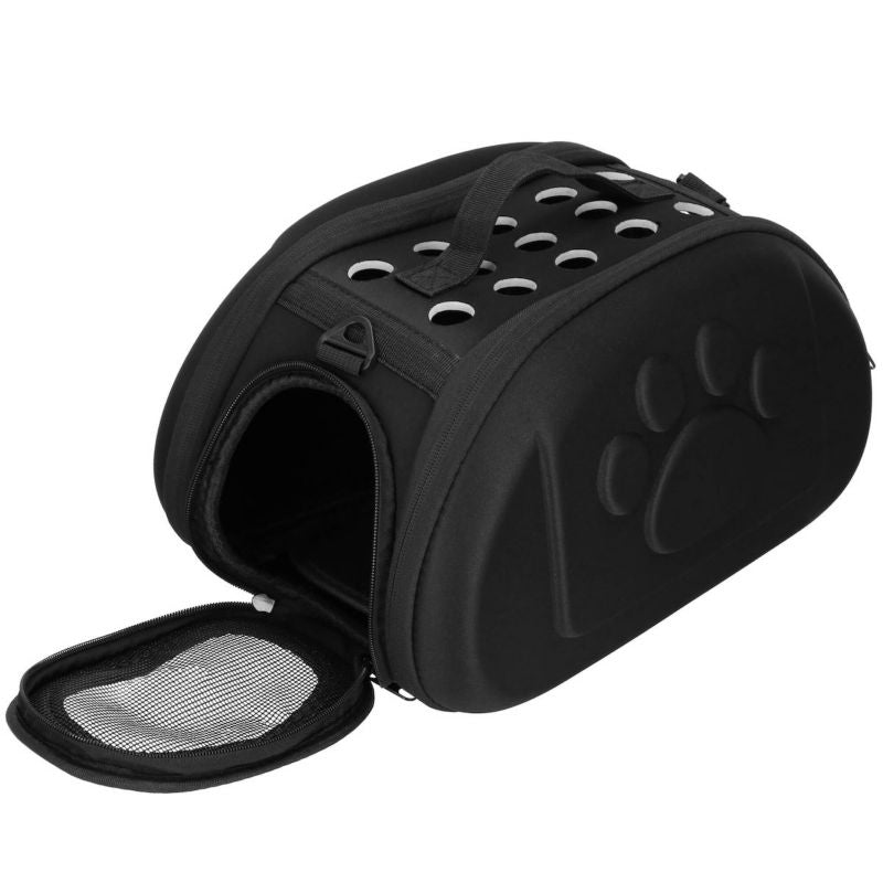 Transporttaske til kæledyr Springos 20 x 35 x 20 cm til op til 5 kg, taske til hund, kat, kanin str. S sort 1 stk.