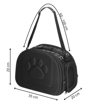 Transporttaske til kæledyr Springos 20 x 35 x 20 cm til op til 5 kg, taske til hund, kat, kanin str. S sort 1 stk.