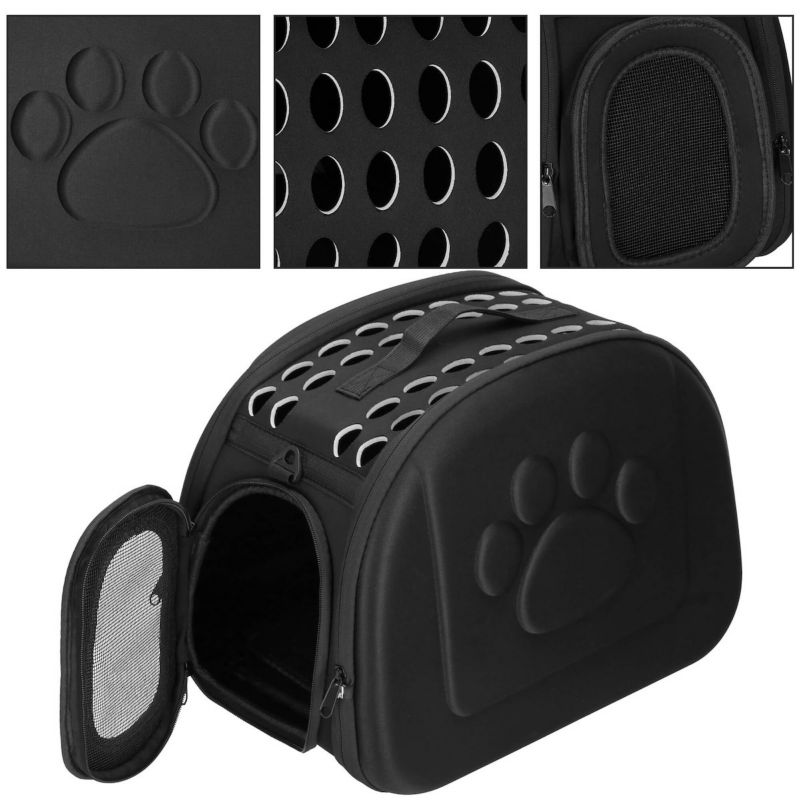 Transporttaske til dyr op til 10 kg Springos 20x35x20 cm taske til hund, kat, kanin, str. M sort 1 stk.
