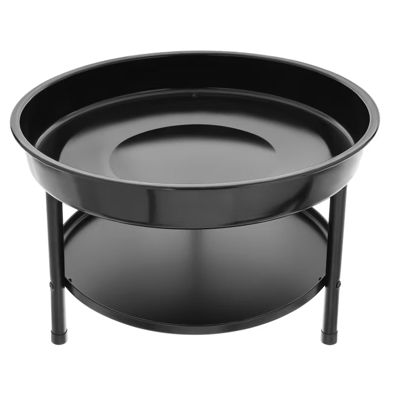 Trefodsbålgrill 2-i-1 Ø50 cm Sort Stål