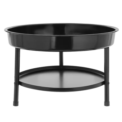 Trefodsbålgrill 2-i-1 Ø50 cm Sort Stål