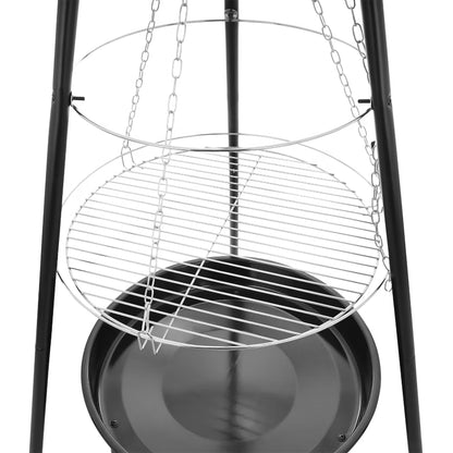 Trefodsbålgrill 2-i-1 Ø50 cm Sort Stål