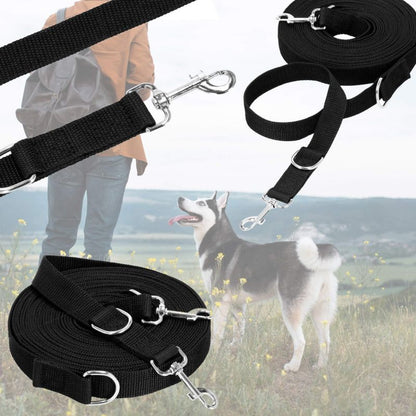 Springos træningsline i bånd til hund 10 m til 15 kg sort 1 stk.