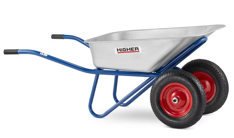 Trillebør 2 Hjul 130 Liter Galvaniseret 210 kg