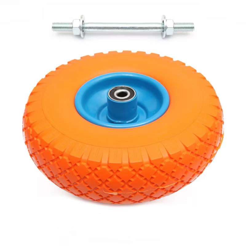 Trillebørhjul 260 mm Punkterfrit PU med Aksel 12 mm | 5907269795461