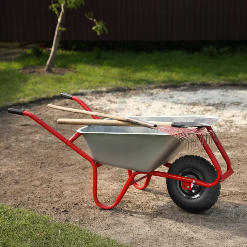 Trillebørshjul 25x8,2 cm Pneumatisk Hjul til Havevogn 90 kg