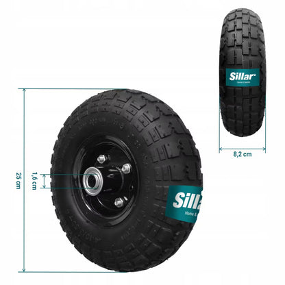 Trillebørshjul 25x8,2 cm Pneumatisk Hjul til Havevogn 90 kg