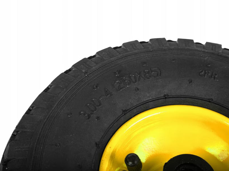 Trillebørshjul 260x85 mm 3.00-4 Luftgummi Gul