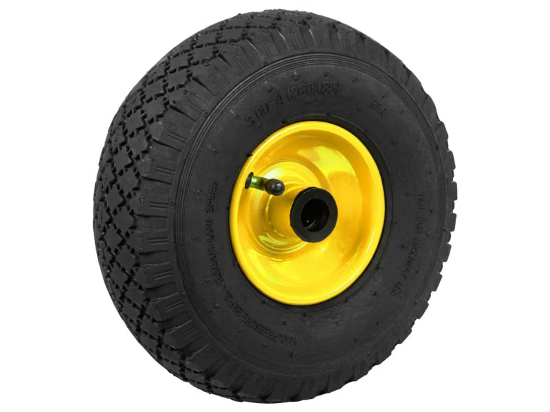 Trillebørshjul 260x85 mm 3.00-4 Luftgummi Gul