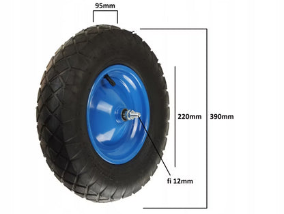 Trillebørshjul 4.00-8 4PR med Aksel Ø12 mm