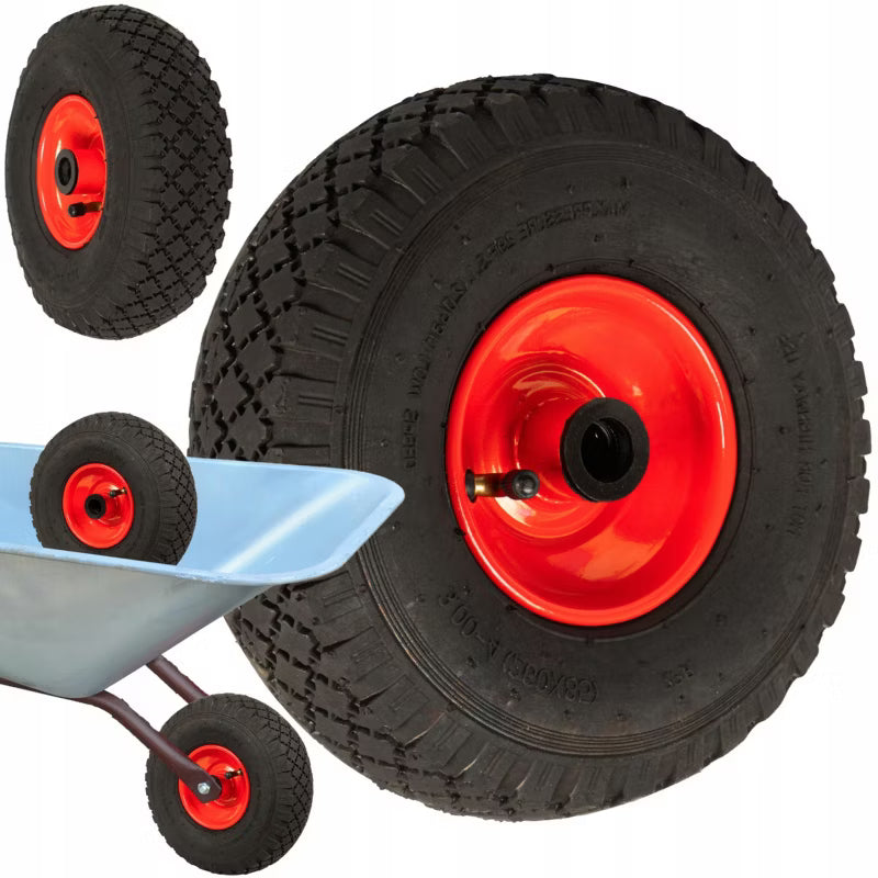 Trillebørshjul Luftgummi 260x85 mm 3.00-4 Aksel 20 mm