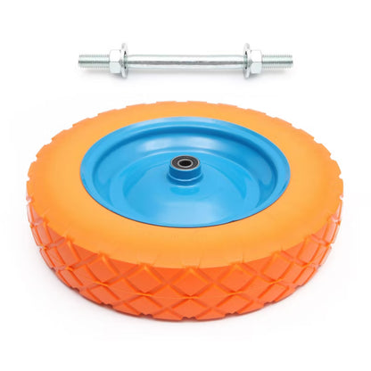 Trillebørshjul Massiv PU 3.50-8 med 12 mm Aksel