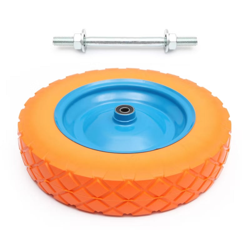 Trillebørshjul Massiv PU 3.50-8 med 12 mm Aksel