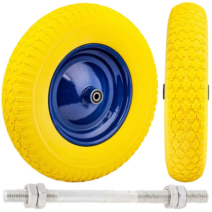 Trillebørshjul Punkterfri 39 cm med Aksel 4.00-8