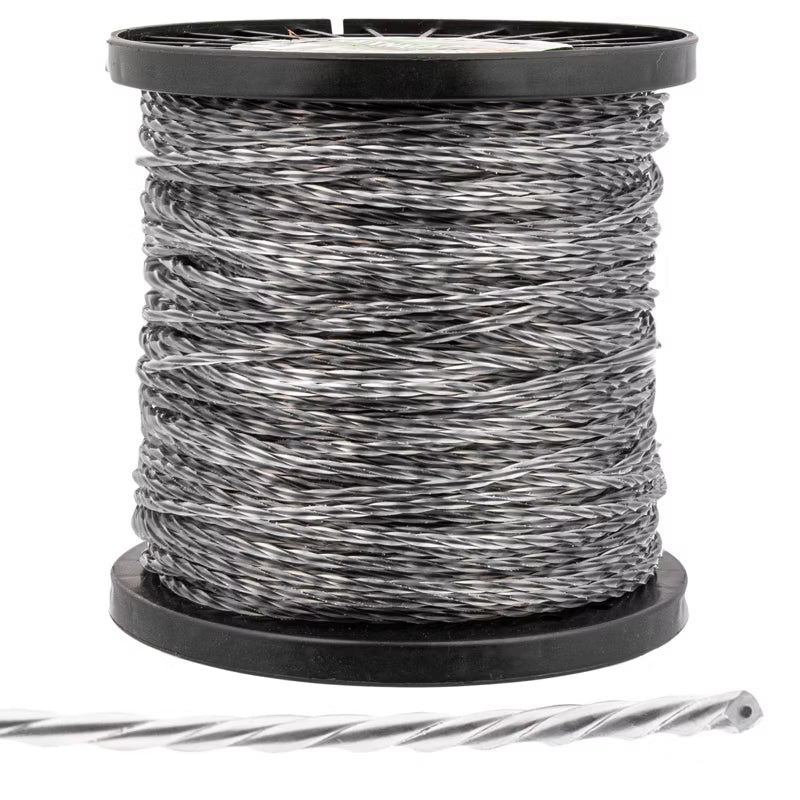 Trimmertråd 2,4 mm 100 m Rillet Grå