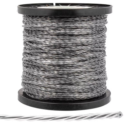Trimmertråd 2,4 mm 100 m Rillet Grå